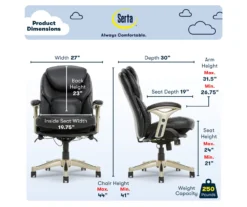 Claremont Black Bonded Leather Office Chair -COSCO Store 810590374 6