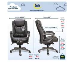 Baxter Black Big & Tall Bonded Leather Office Chair 15 Baxter Black Big & Tall Bonded Leather Office Chair -COSCO Store 810590377 6