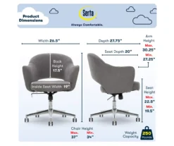 Valetta Gray Microfiber Office Chair 14 Valetta Gray Microfiber Office Chair -COSCO Store 810590379 7