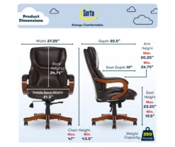 Conway Dark Brown Big & Tall Bonded Leather Office Chair -COSCO Store 810590381 6