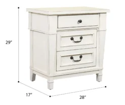 Kali Weathered White 3-Drawer Nightstand -COSCO Store 810591522 2