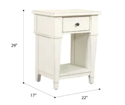 Kali Weathered White 1-Drawer Nightstand -COSCO Store 810591523 2