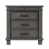 Topeka Warm Gray 3-Drawer Nightstand With USB Charging -COSCO Store 810591526 3