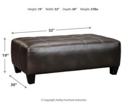 Nokomis Charcoal Faux Leather Oversize Accent Ottoman -COSCO Store 810594650 3