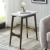 Walker Edison Faux Marble & Dark Brown Oak Tapered Leg Side Table 1 Walker Edison Faux Marble & Dark Brown Oak Tapered Leg Side Table -COSCO Store 810597277 B0