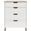 Evolution Vantage White & Weathered Oak 4-Drawer Storage Cart -COSCO Store 810597741