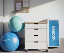 Evolution Vantage White & Weathered Oak 4-Drawer Storage Cart -COSCO Store 810597741 3