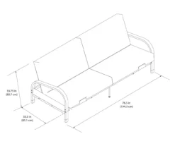 DHP Elbern Black Metal Futon With Black Microfiber Cover -COSCO Store 810598097 6