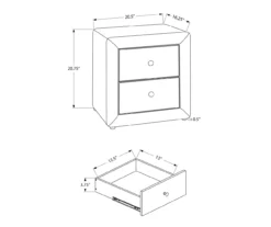 Monarch Faux Leather Nightstand -COSCO Store 810598393 A7