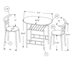 Monarch 3-Piece Dining Set 40 Monarch 3-Piece Dining Set -COSCO Store 810598492 A7
