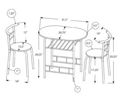 Monarch 3-Piece Dining Set 35 Monarch 3-Piece Dining Set -COSCO Store 810598493 A7