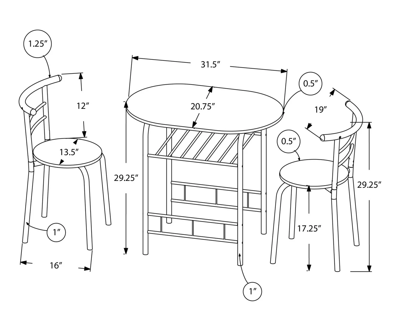 Monarch 3-Piece Dining Set 16 Monarch 3-Piece Dining Set - Image 14