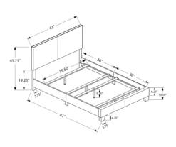 Monarch Faux Leather Twin Bed -COSCO Store 810598496 A7