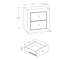 Monarch Linen Upholstered Nightstand 17 Monarch Linen Upholstered Nightstand -COSCO Store 810598500 A7