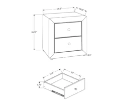 Monarch Linen Upholstered Nightstand 14 Monarch Linen Upholstered Nightstand -COSCO Store 810598501 A7