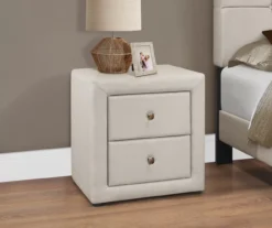 Monarch Linen Upholstered Nightstand 12 Monarch Linen Upholstered Nightstand -COSCO Store 810598501 B0