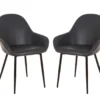 Mid-Century Modern Navy Faux Leather Dining Chairs, 2-Pack -COSCO Store 810598714 A0 1