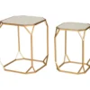 Gold Glass Top 2-Piece Nesting Side Table Set 1 Gold Glass Top 2-Piece Nesting Side Table Set -COSCO Store 810598721 A0 1