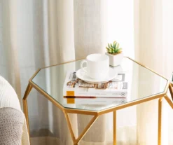 Gold Glass Top 2-Piece Nesting Side Table Set 13 Gold Glass Top 2-Piece Nesting Side Table Set -COSCO Store 810598721 A0 5