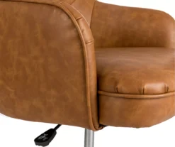 Caramel Brown Faux Leather Tufted Adjustable Office Chair -COSCO Store 810598931 A0 4