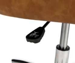 Caramel Brown Faux Leather Tufted Adjustable Office Chair -COSCO Store 810598931 A0 5