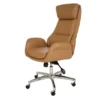 Light Brown Mid-Century Modern Faux Leather Executive Office Chair -COSCO Store 810598939 A0 1