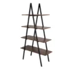 Walnut Modern A-Frame 4-Shelf Bookcase 1 Walnut Modern A-Frame 4-Shelf Bookcase -COSCO Store 810598942 A0 1