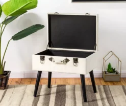 Seashell White Velvet Suitcase Storage Stool -COSCO Store 810598945 A0 3