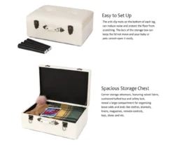 Seashell White Velvet Suitcase Storage Stool -COSCO Store 810598945 A0 7