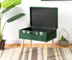 Glitzhome Velvet Suitcase Storage Stool -COSCO Store 810598947 A0 2
