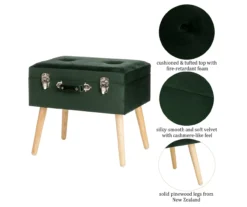Glitzhome Velvet Suitcase Storage Stool -COSCO Store 810598947 A0 6
