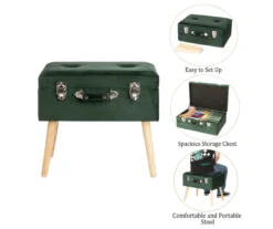 Glitzhome Velvet Suitcase Storage Stool -COSCO Store 810598947 A0 7