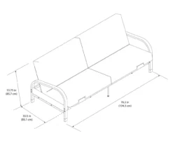 DHP Elbern Black Metal Futon With Cover -COSCO Store 810599700 810600181 810600182 A8 1