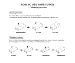 DHP Elbern Black Metal Futon With Cover -COSCO Store 810599700 810600181 810600182 M0