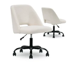 Cream Faux Wool Boucle Rolling Swivel Office Chair 16 Cream Faux Wool Boucle Rolling Swivel Office Chair -COSCO Store 810606674 A0 11
