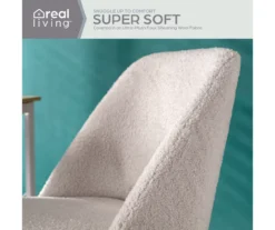 Cream Faux Wool Boucle Rolling Swivel Office Chair 19 Cream Faux Wool Boucle Rolling Swivel Office Chair -COSCO Store 810606674 A0 3