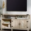 58" White Oak Barn Door Highboy TV Stand -COSCO Store 810608759 A0