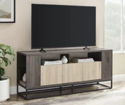 58" Birch & Slate 3-Door TV Stand