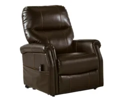 Markridge Chocolate Faux Leather Power Lift Recliner -COSCO Store 810609737