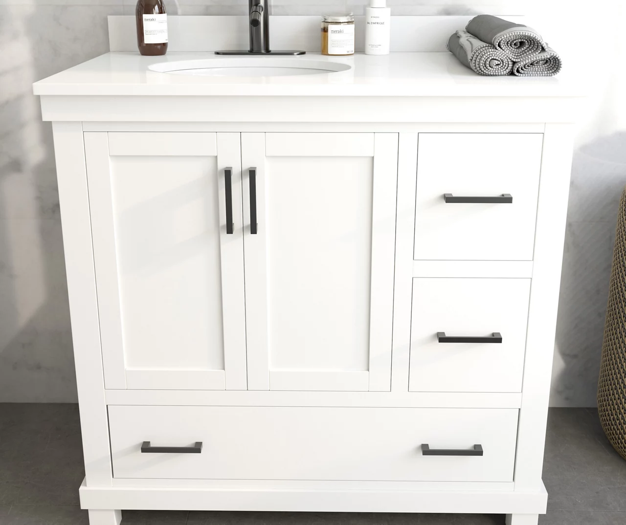 DHP Atwater Living Mills White Bathroom Vanity With Sink 4 DHP Atwater Living Mills White Bathroom Vanity With Sink - Image 2
