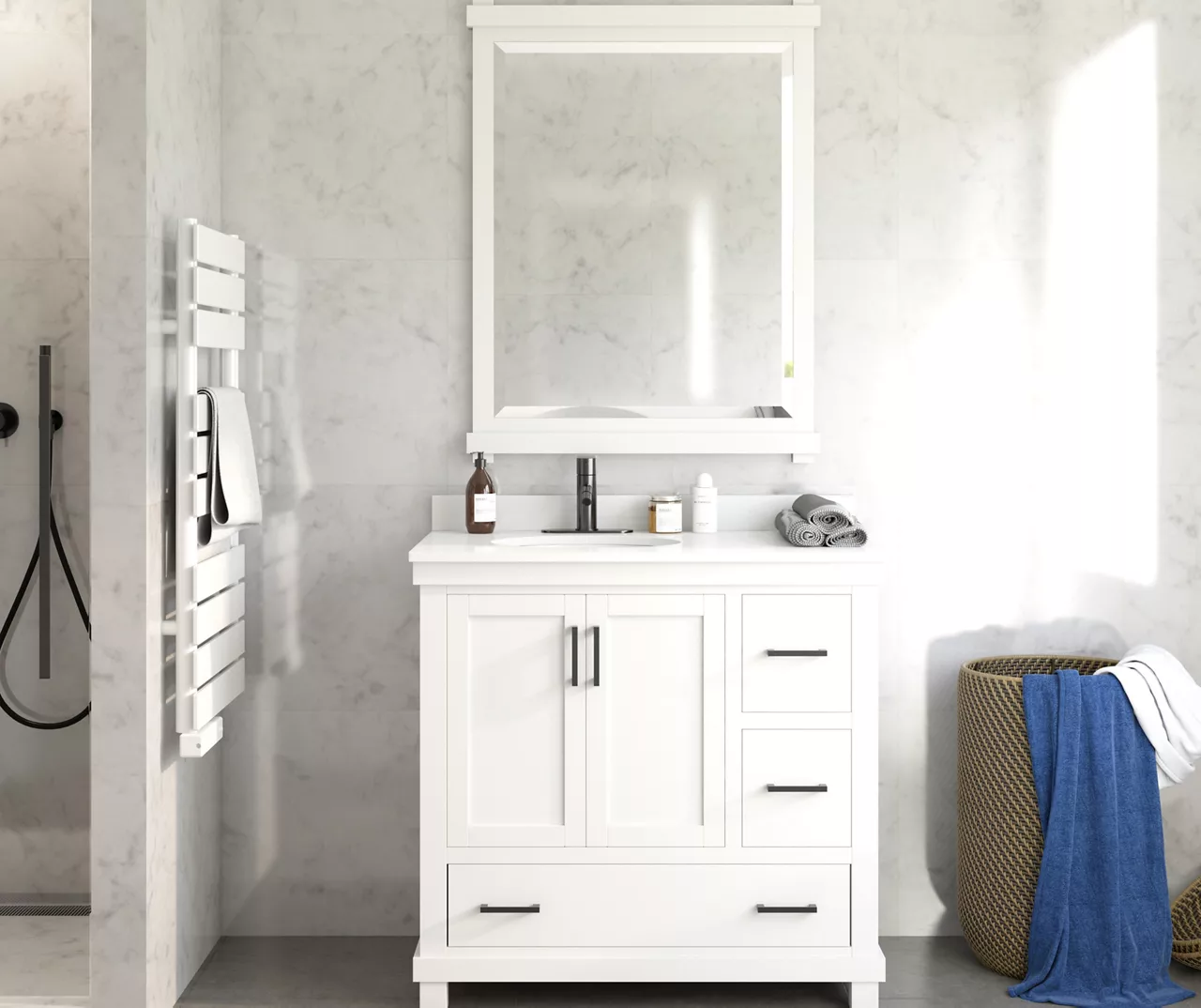 DHP Atwater Living Mills White Bathroom Vanity With Sink 8 DHP Atwater Living Mills White Bathroom Vanity With Sink - Image 6