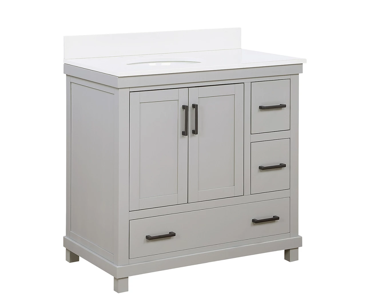 DHP Atwater Living Mills Gray Bathroom Vanity With White Sink 3 DHP Atwater Living Mills Gray Bathroom Vanity With White Sink