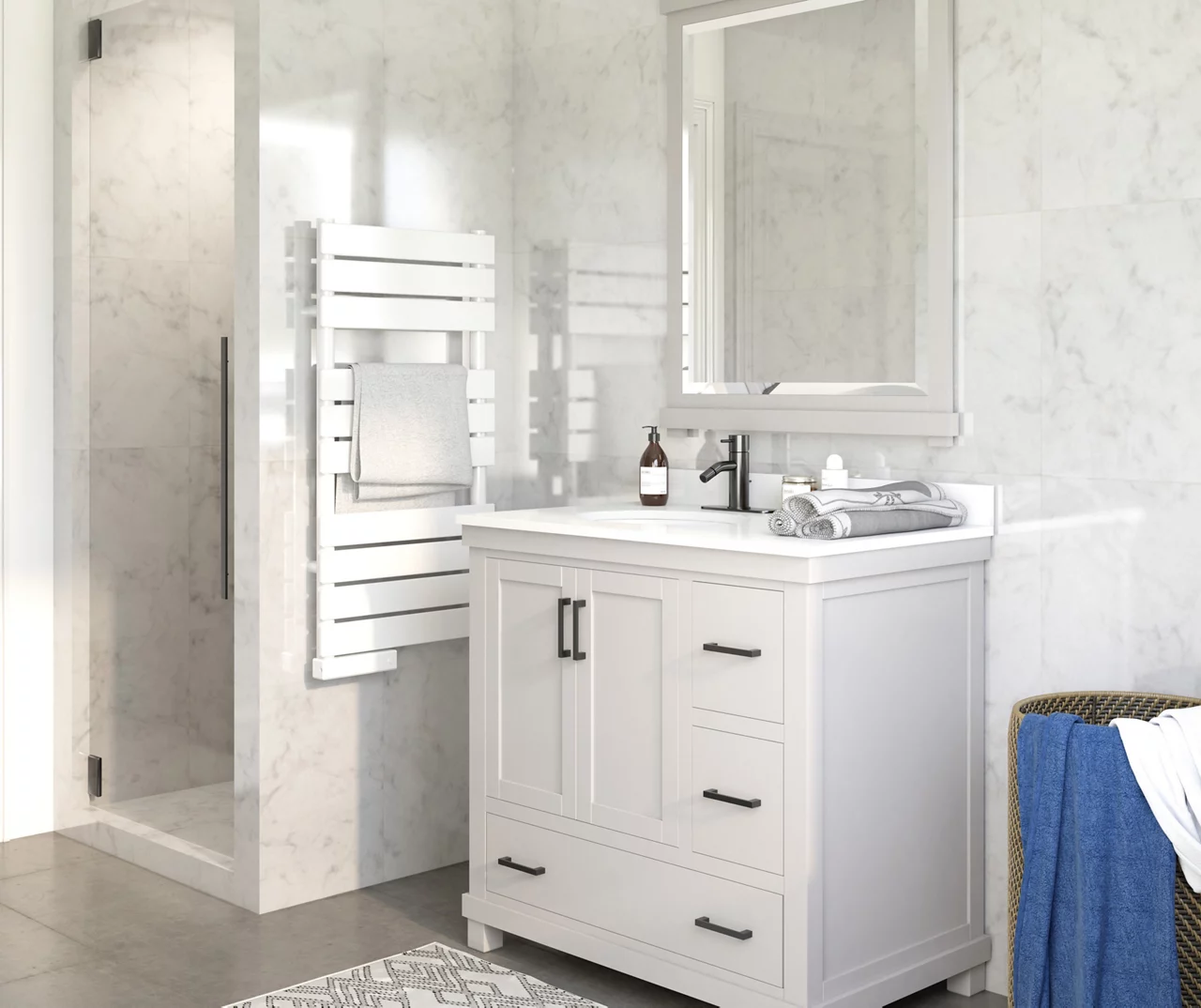 DHP Atwater Living Mills Gray Bathroom Vanity With White Sink 7 DHP Atwater Living Mills Gray Bathroom Vanity With White Sink - Image 5
