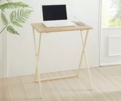 Wood Look Folding Table With USB Charging -COSCO Store 810612178 B0 1