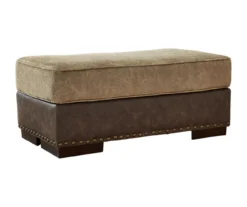 Alesbury Brown Faux Leather Ottoman -COSCO Store 810612254 1