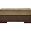 Alesbury Brown Faux Leather Ottoman 2 Alesbury Brown Faux Leather Ottoman -COSCO Store 810612254 2