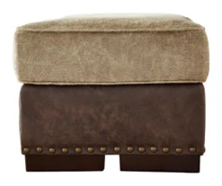 Alesbury Brown Faux Leather Ottoman -COSCO Store 810612254 3