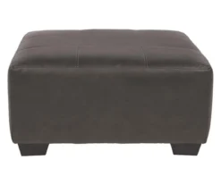 Aberton Gray Faux Leather Oversize Accent Ottoman -COSCO Store 810612302 2