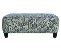 Trendle Blue & Tan Oversize Accent Ottoman -COSCO Store 810612384 2