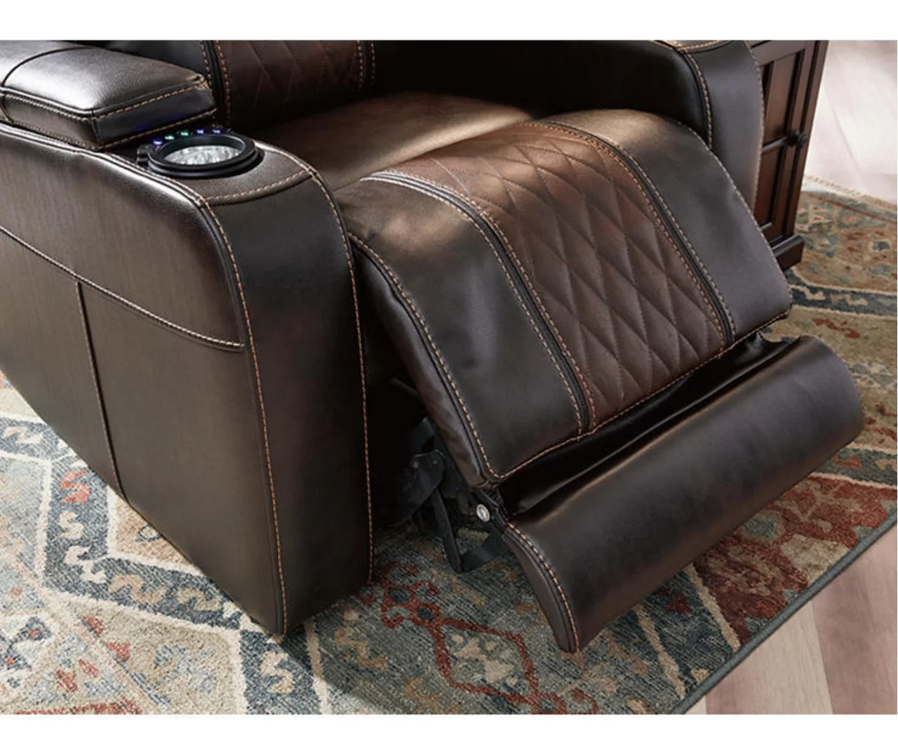 Composer Brown Faux Leather Power Recliner 7 Composer Brown Faux Leather Power Recliner - Image 5